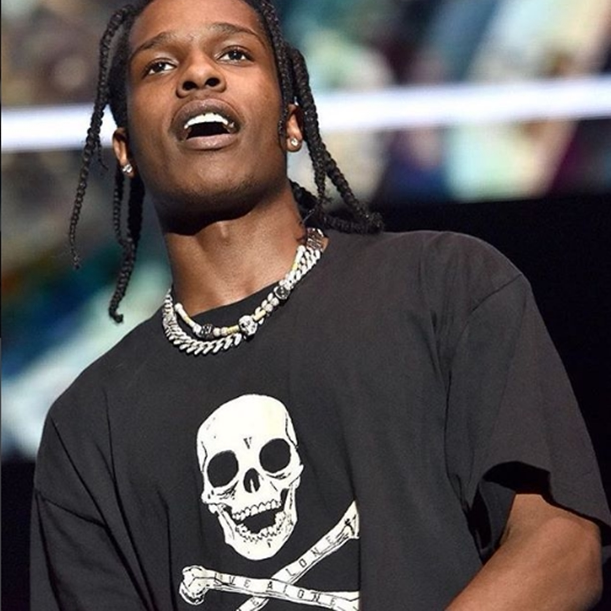 Asap Rocky Japan Limited Halloween Skull Bones Big V Short Sleeve T-Shirt