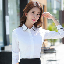 Spring and autumn long sleeve professional shirt female self-cultivation temperament anti-light workplace work clothes white work wear bow tie dress