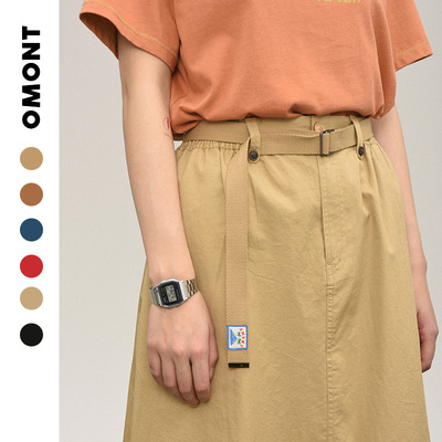 taobao agent omont Retro black woven buckle, universal summer belt