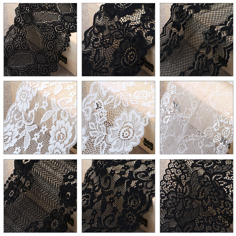 White lace accessories decoration black lace lace clothes clothing fabric widened mesh skirt skirt skirt hem
