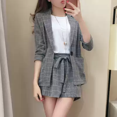 SANDRO MOSCOLONI set two-piece foreign style 2021 summer fashion casual English suit wide leg pants