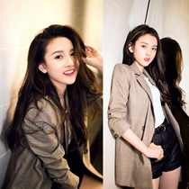 SANDRO MOSCOLONI small suit womens jacket Korean version 2021 spring and autumn new loose retro plaid long-sleeved