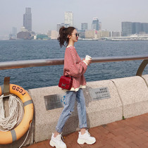  SANDRO MOSCOLONI spring suit womens 2021 new small age-reducing striped top jeans trend