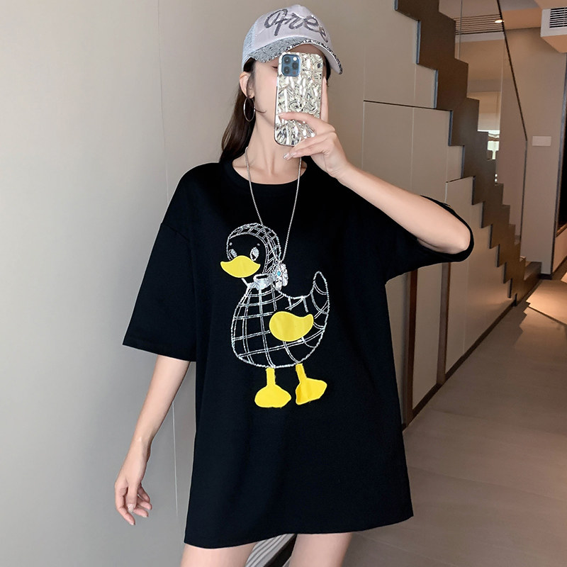 Sandro Moscoloni 2023 summer cartoon short sleeve t-shirt women's clothes Han edition loose thin coat INS tide