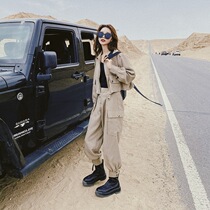  SANDRO MOSCOLONI casual suit 2021 new female fashion western style tooling fried street two-piece tide