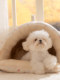 Winter Enclosed Dog House, Curved House, Pet Nest, Fleece-Lined, Warm, Portable Nest, Cat Nest, Small Dog, Bichon Dog House