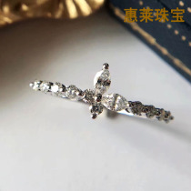 Huilai Jewelry 18K white gold Butterfly-shaped group set ring diamond ring Fashion temperament horse eye diamond female ring