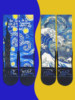 Niche artistic trend Van Gogh's famous oil painting socks designer creative literary print towel bottom mid-tube socks
