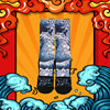 Japanese Ukiyo-e wave socks men's mid-calf trendy socks net red socks street hip-hop with dad shoes coconut shoes