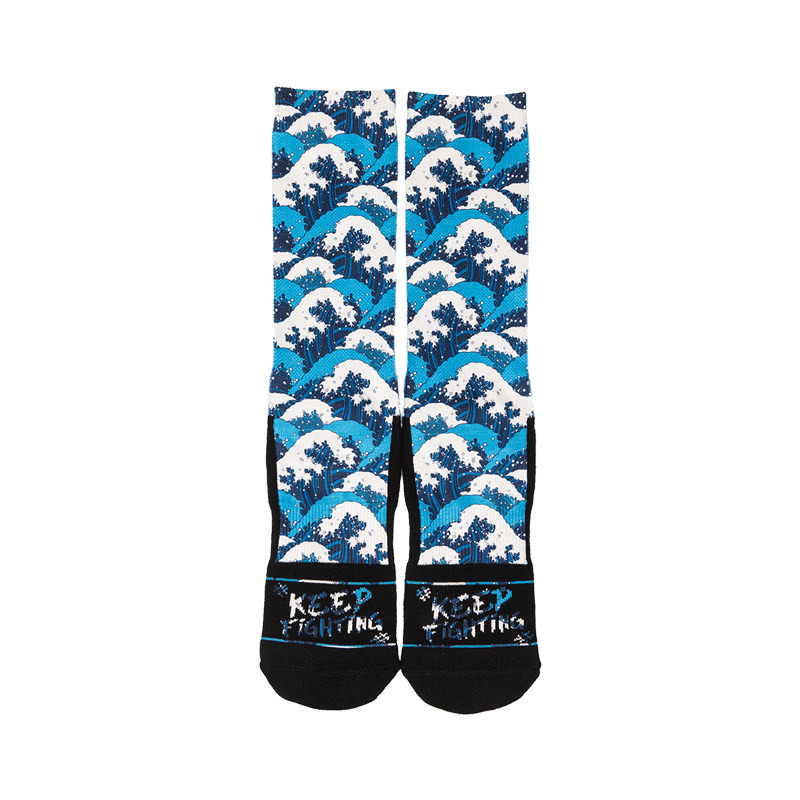 Japanese Ukiyo-e wave socks men's mid-calf trendy socks net red socks street hip-hop with dad shoes coconut shoes