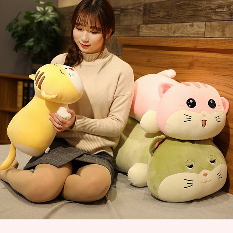 Cat sleeping pillow with legs plush toy cute doll doll children's birthday gift for girlfriend