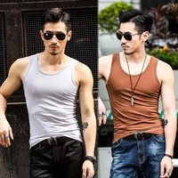 Mùa hè nóng nực nam vest vest không tay vest co giãn bó sát màu sắc rắn rỏi áo thấm hút mồ hôi áo 20 áo ba lỗ nam form rộng