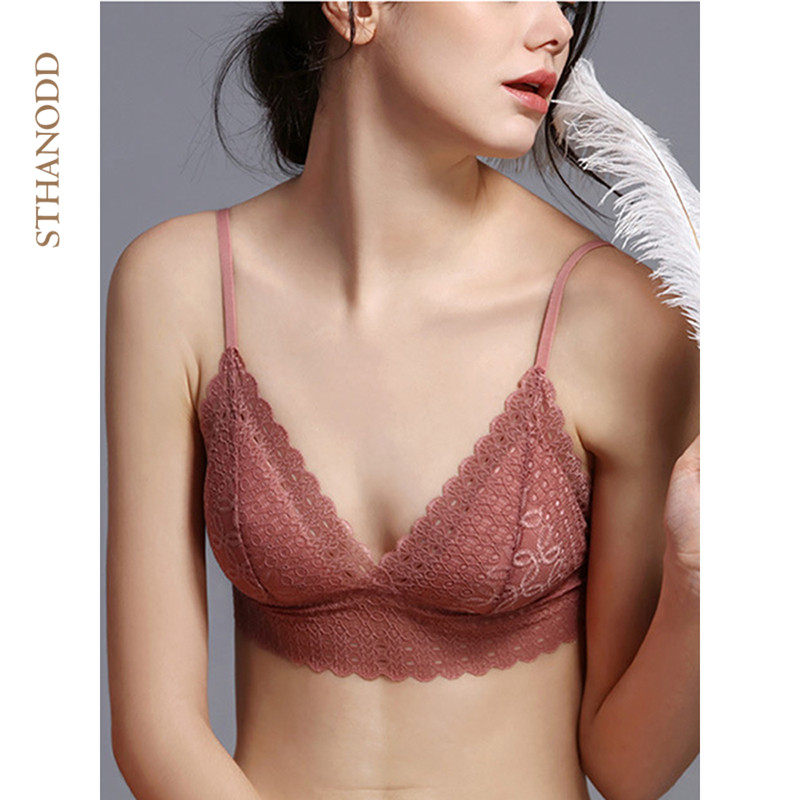 STHANODD Bigano Spring/Summer Solid Colour Embroidery Sexy Comfort Breathable Soft Underwire Bra Set Underwear