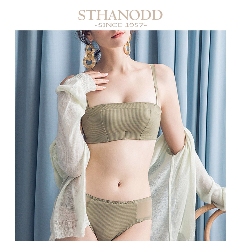 Gathered non-slip strapless bra chest breast beauty back no steel ring small chest gathered wrapped bra anti-walking light underwear woman