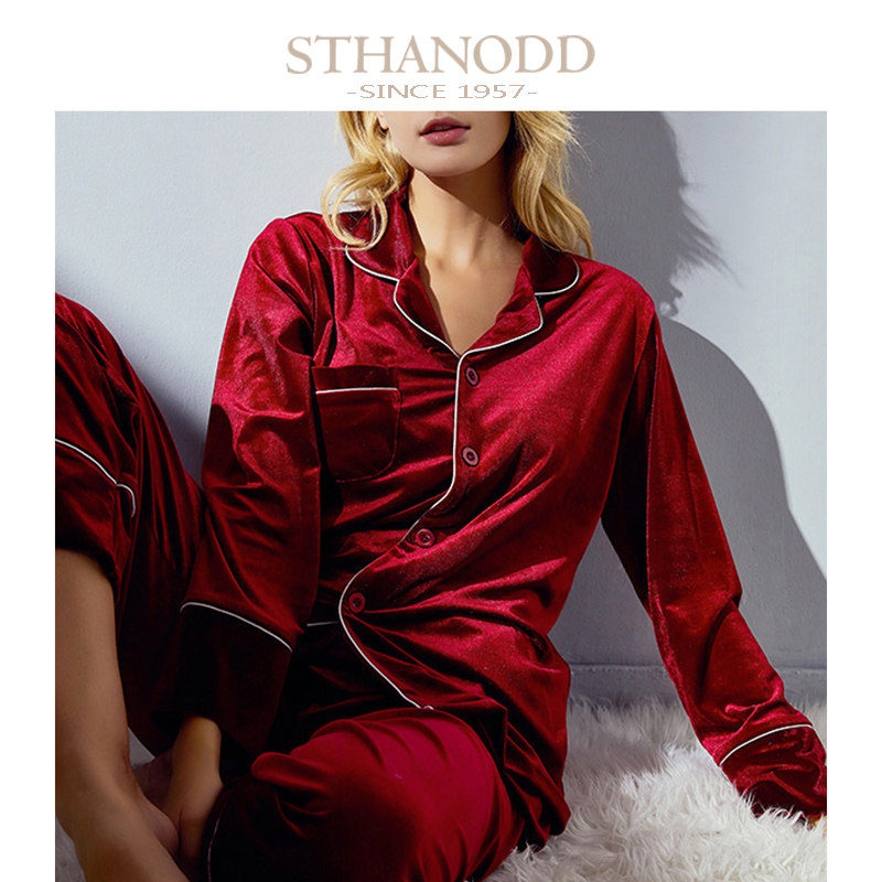 Autumn and winter pajamas female South Korea spring and autumn velvet pajamas female long-sleeved two-piece home clothing set 2020 new