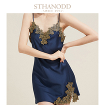 Bigano sexy elegant lace embroidery sling nightdress summer new thin slim back silk pajamas women