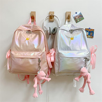 School Bag Girls Primary And Middle School Girls Girls Laser Double Shoulder Bag 2020 New Great Boy Teenage Girl Cute Light Backpack Tide
