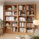 All solid wood library bookshelf floor-standing storage rack home living room integrated wall storage full wall children's bookcase