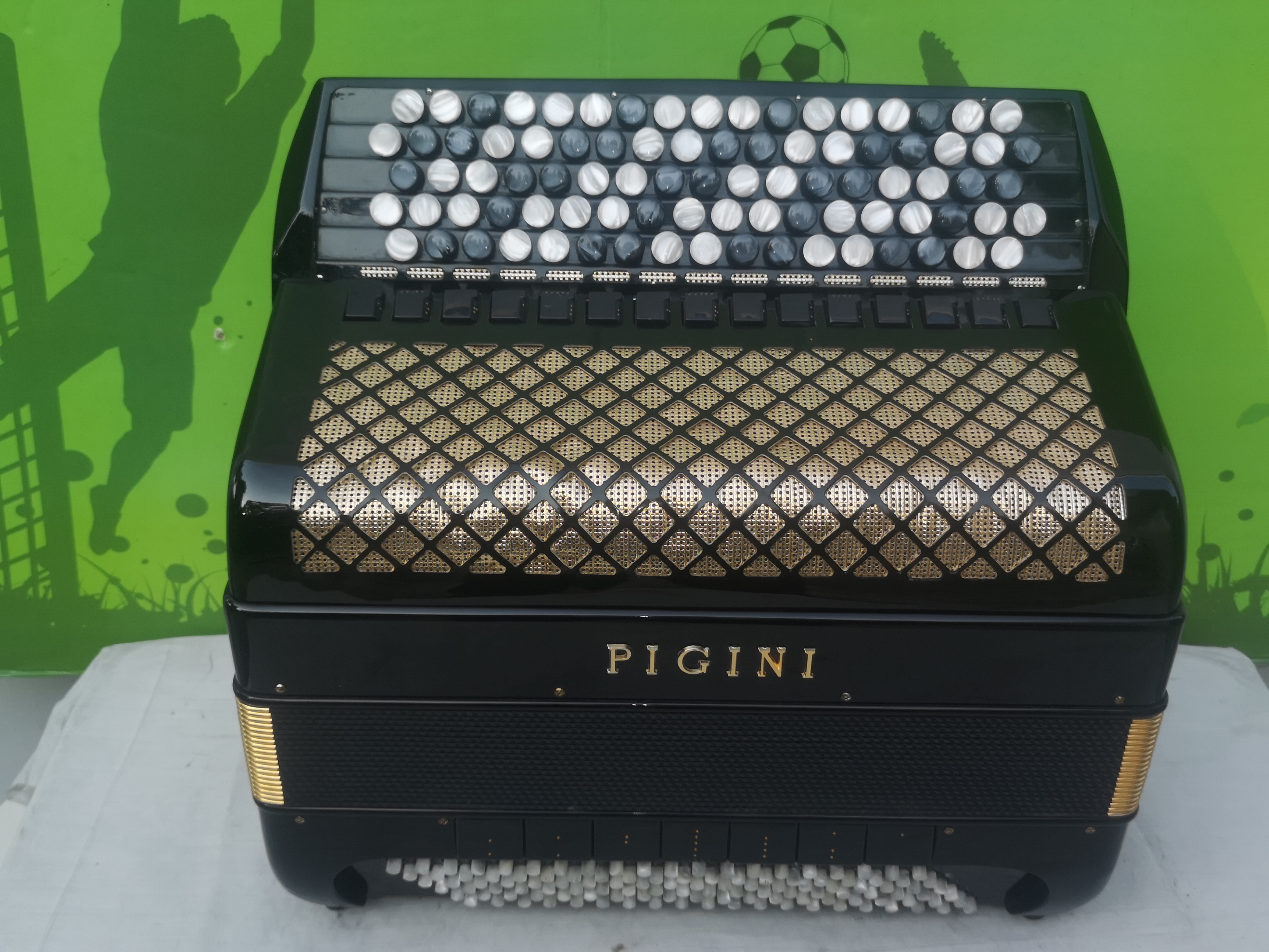 Italian original dress PIGINI bikini 120 bass four rows of spring Echo B System gold version Bayan