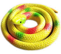 65cm red and yellow soft snake head snake Cobra rubber plastic fake animal simulation tricky toys