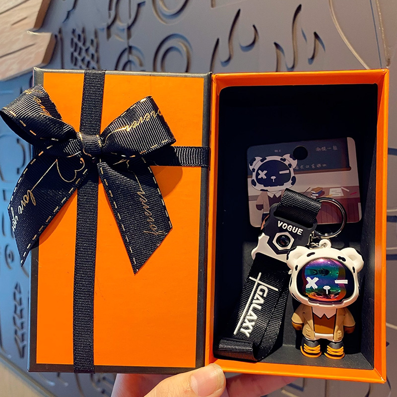 Car Keychain Trendy Cool Lightning Bear Personalized Bag Pendant Exquisite Key Chain Cartoon Key Holder&5