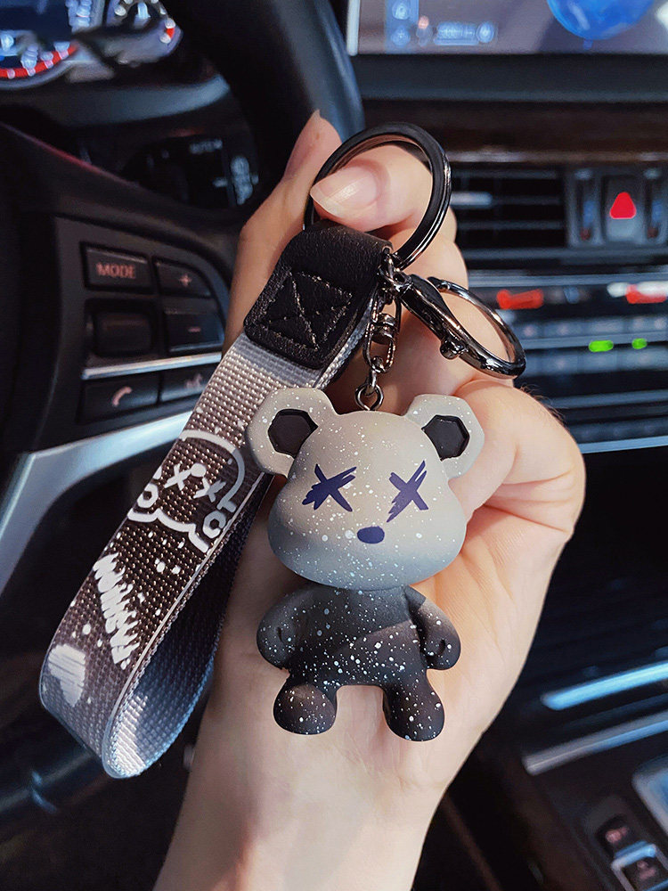 Chameleon Bear Keychain Exquisite Car Key Pendant Internet Celebrity Little Bear Unisex Backpack Pendant Keychain&6
