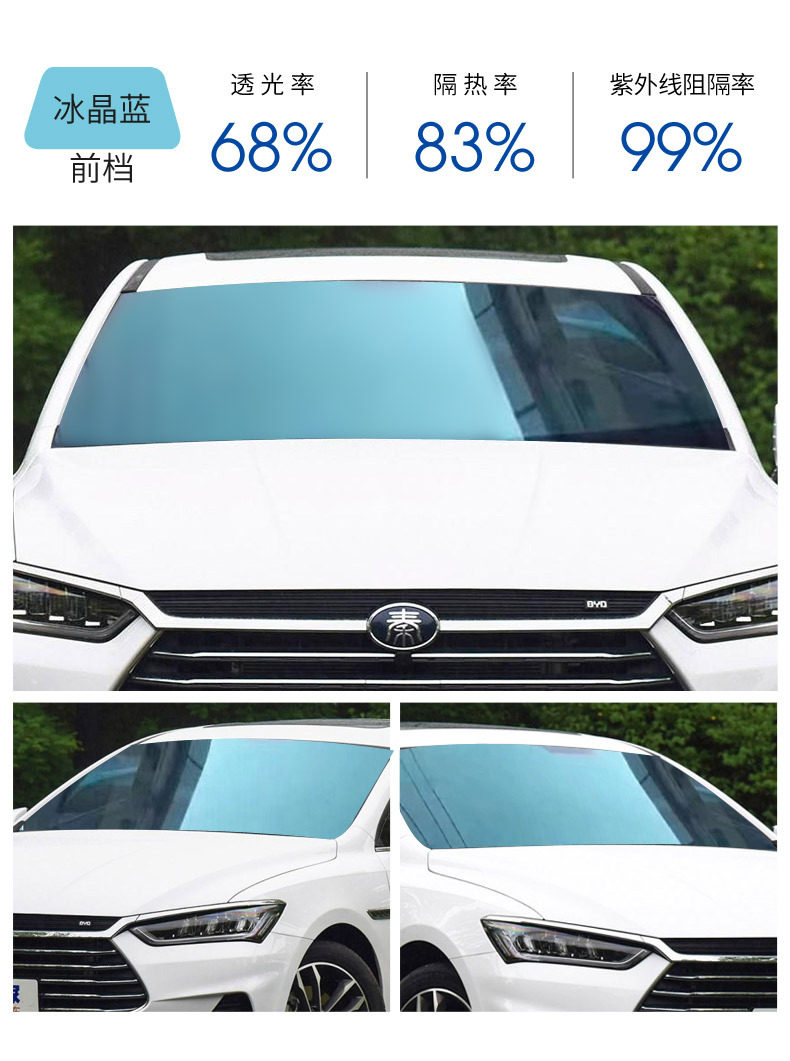 Car Glass Film, Explosion-Proof, Heat-Insulating, Sun Protection, Black Privacy Film for Vans, Sedans, and Trucks, Self-Adhesive
