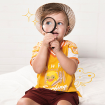 Yellow duckling boy T-shirt summer thin section male baby top pure cotton short-sleeved 2-4 years old outwear