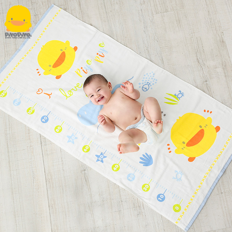 Yellow duckling baby bath towel cotton gauze spring and summer new baby bath towel newborn products cover blanket nap