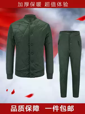 Cold-proof cotton pants suit cotton-padded jacket cotton pants thickened cold area cotton-padded clothes warm wind-proof green cotton pants