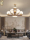 New Chinese-Style Chandelier Living Room Lamp New Model All-Copper Ebony Wood Chinese Style Villa Lobby Main Light Bedroom Dining Room Lighting Fixtures