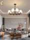 New Chinese-Style Chandelier, Living Room Lamp, All-Copper Lighting Fixture, Chinese Style Modern Minimalist Dining Room Bedroom Lamp, Elegant and Luxurious Lighting