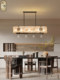 Song-Style Aesthetic Chandelier, All-Copper Living Room Lamp, Enamel-Colored Dining Room Lamp, High-End New Chinese-Style Villa Duplex Main Lamp