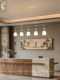Song-Style Aesthetic Restaurant Pendant Light, Long Strip, All-Copper, Solid Wood, Study Room, Bar Counter, New Chinese Style, High-End Zen Tea Room Pendant Light