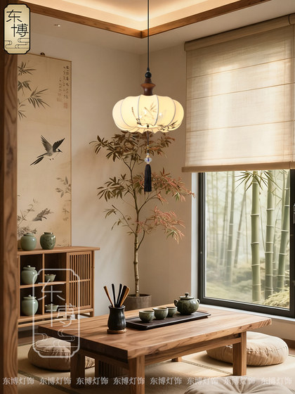Dongbo Song-Style Aesthetic Pendant Light, New Chinese-Style Zen-Inspired Lighting for Tea Room, Study, Bedroom, Dining Bar, and Vintage-Style Lighting Fixtures