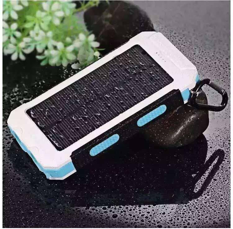 Waterproof solar mobile charging 20000MAH with compass electrified cylinder to support mobile phone charging emergency charging