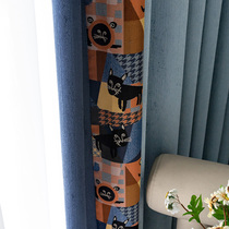 Curtain blackout 2021 new living room modern simple light luxury childrens room ins Wind sunshade cotton linen bedroom