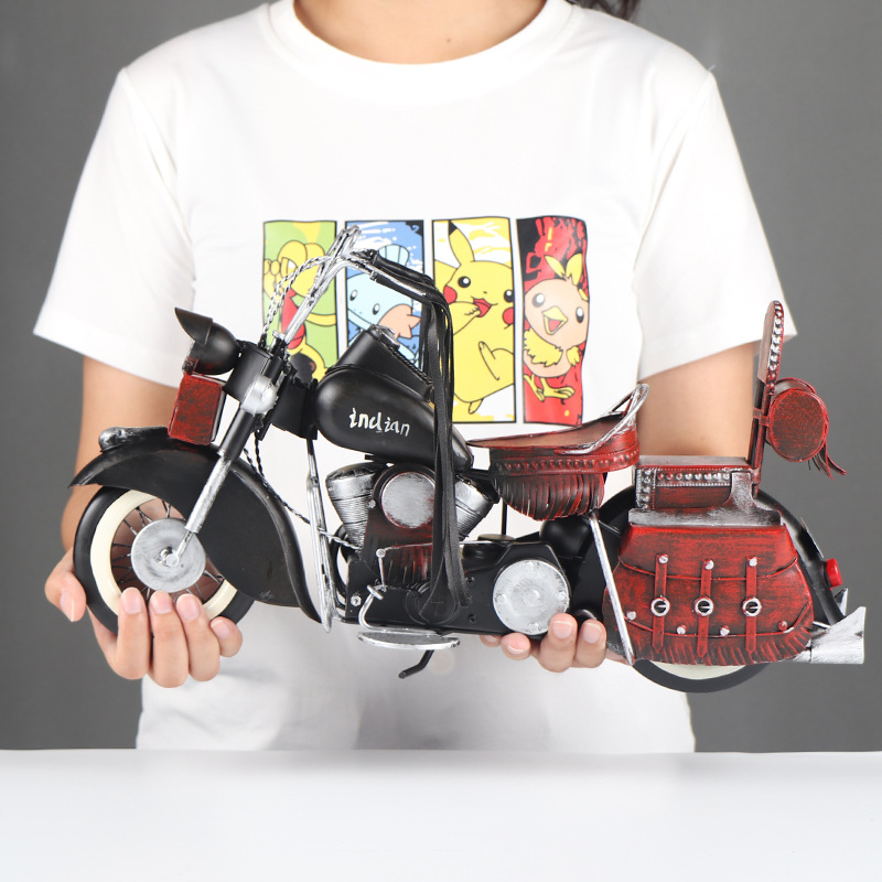 Harley locomotive Nordic light luxury ornaments retro model living room TV cabinet wine cabinet shop home window decoration