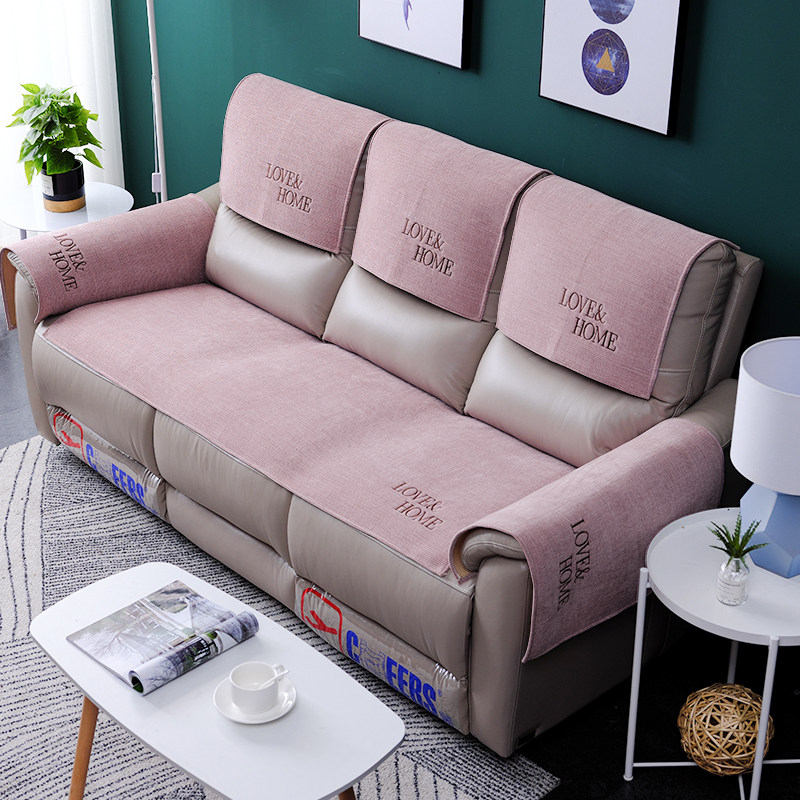 Real leather sofas anti-slip cushion Four Seasons Gu's electric function Three-position head and other cabin Sesame Sofa Cushion Cover