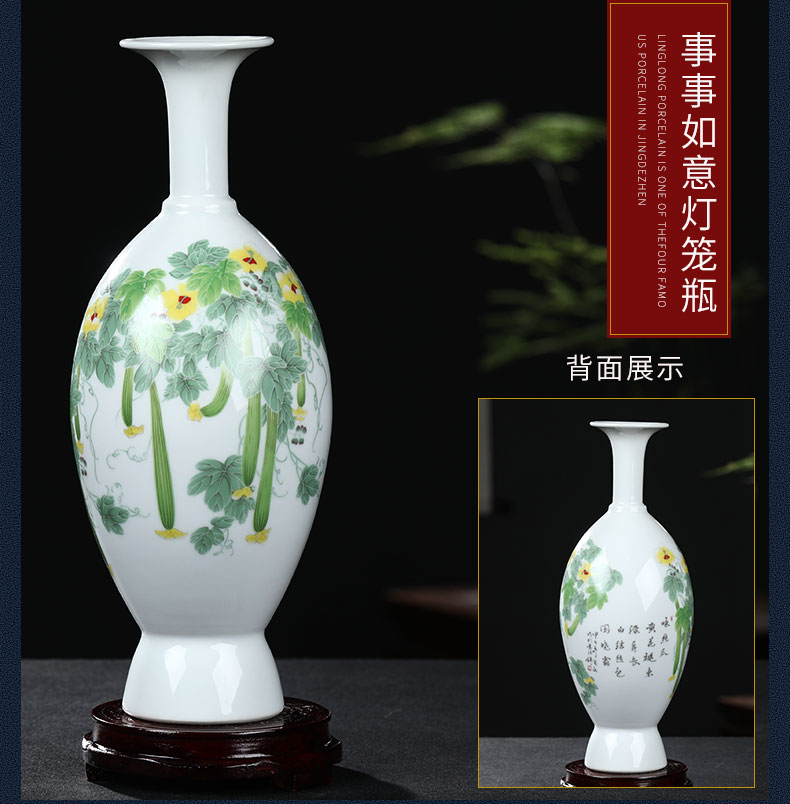 Jingdezhen ceramic vases, new Chinese style household living room TV cabinet vase of porcelain of flower arranging flower adornment handicraft furnishing articles