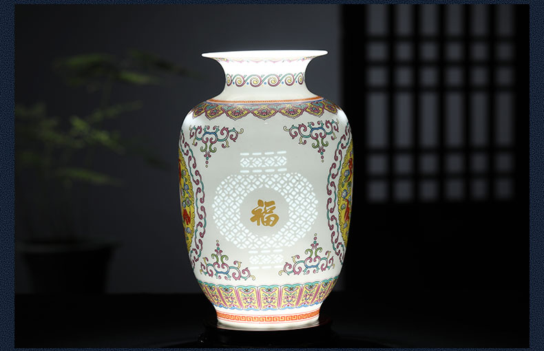 Jingdezhen ceramics vase furnishing articles, the sitting room is blue and white and exquisite ipads China Chinese flower arranging rich ancient frame craft ornaments