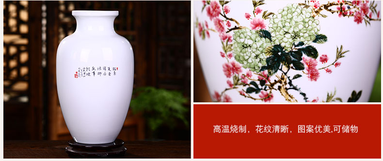 Jingdezhen ceramic hand - made enamel vase sitting room of Chinese style household furnishing articles flower arranging thin body porcelain wine accessories