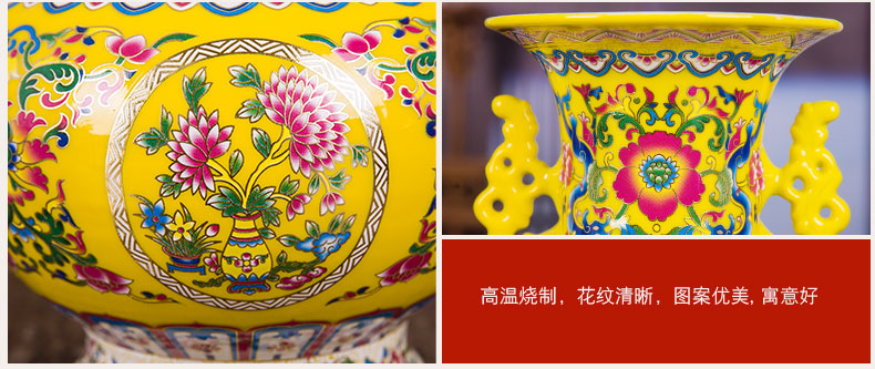 Jingdezhen ceramics vase Huang Shuanger enamel vase household adornment of I sitting room place gifts