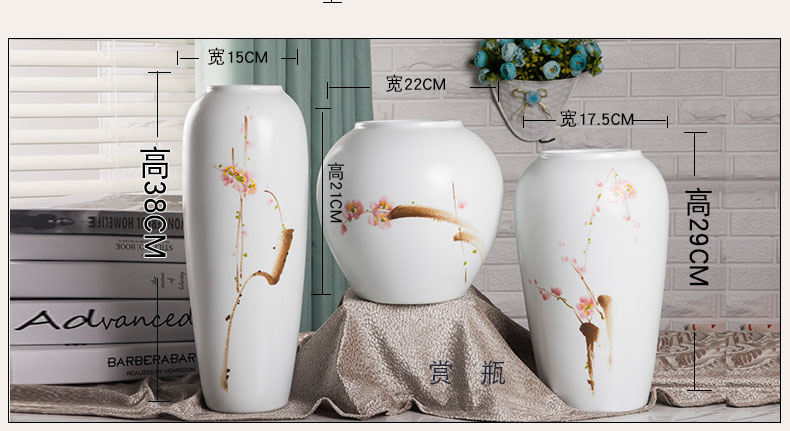 Jingdezhen hand - made ceramic vase three - piece flower restaurant furnishing articles furnishing articles I and contracted sitting room art act the role ofing is tasted