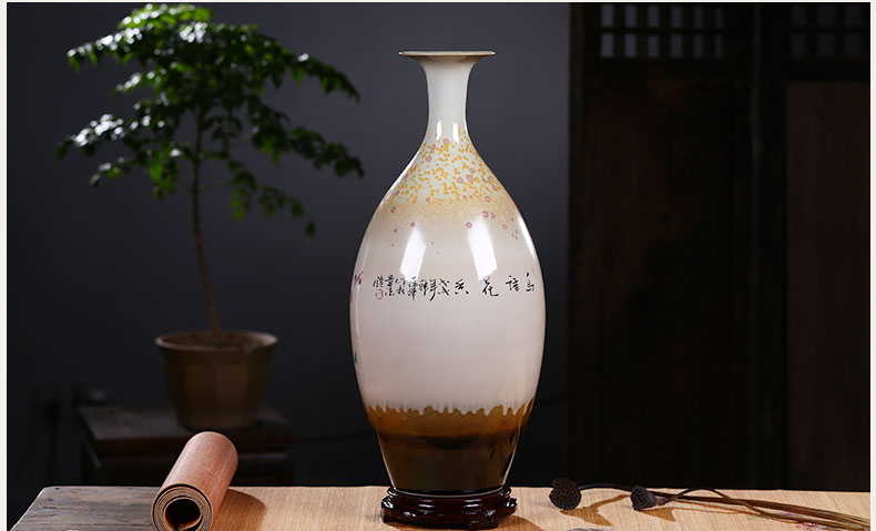 Jingdezhen ceramics hand - made vases, new Chinese style household living room TV ark, rich ancient frame wine cabinet office furnishing articles