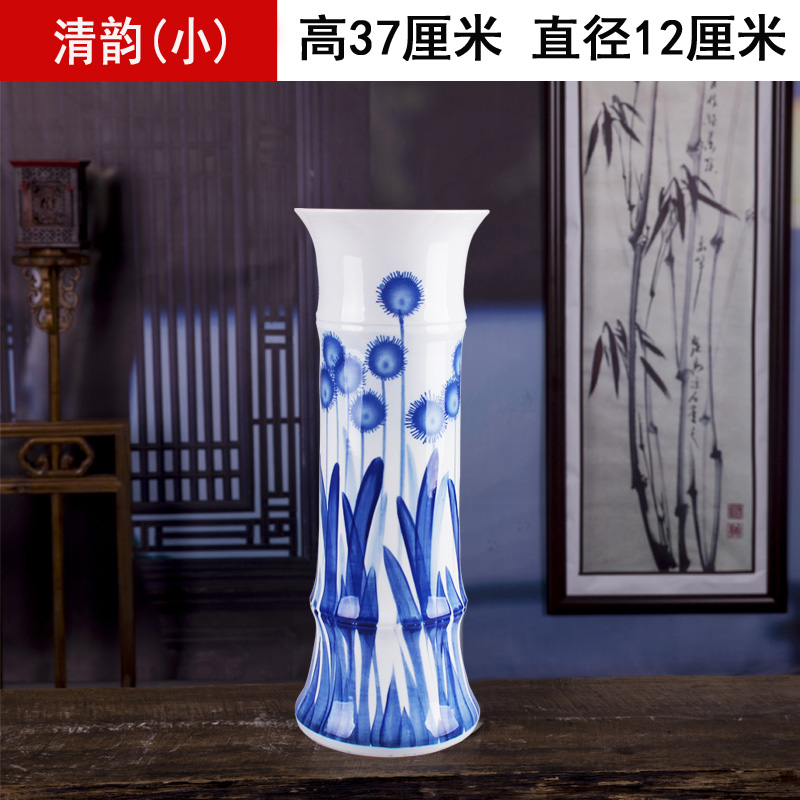 Jingdezhen ceramic lucky bamboo vase large landing hydroponic flower arrangement of I and contracted sitting room adornment porcelain furnishing articles
