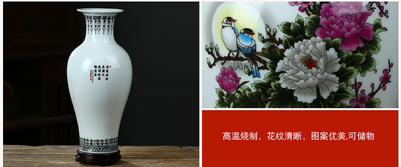 Blue and white porcelain of jingdezhen ceramics flower arranging antique vase lucky bamboo living room TV cabinet craft ornaments furnishing articles