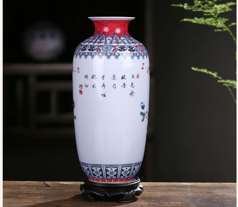 Jingdezhen ceramics floret bottle famille rose flower arranging new Chinese style home furnishing articles sitting room TV ark adornment ornament