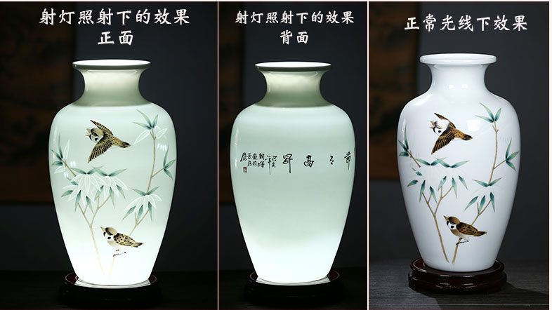 Jingdezhen ceramics hand - made thin foetus carving knife clay and exquisite vase Chinese flower arranging sitting room adornment is placed