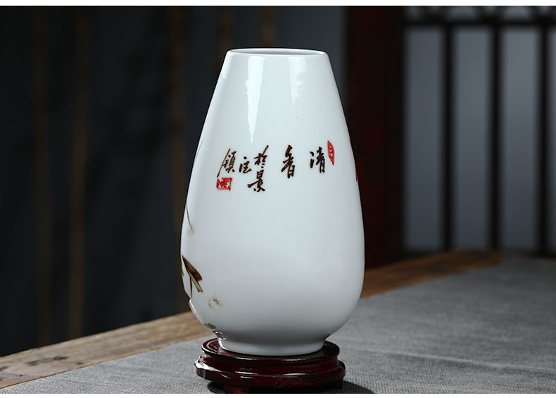 Jingdezhen ceramics hand - made Chinese vase peony lotus flower arranging home decoration wine crafts are sitting room